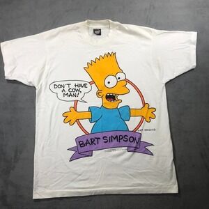 Vintage 90s The Simpsons Bart T Shirt Men's Extra Large Single Stitch 1990 Retro